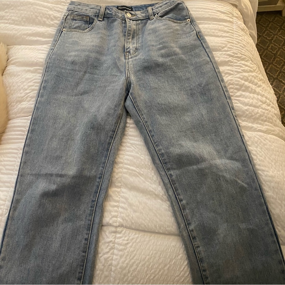 Pretty Little Thing Flared Split Hem Denim Pants Size 6